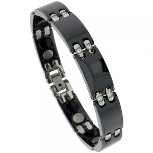 Ceramic Magnetic Bracelet with CZ stone