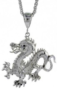 Sterling Silver Dragon Pendant