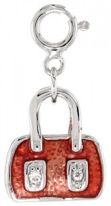 Sterling Silver Jeweled Purse Pendant