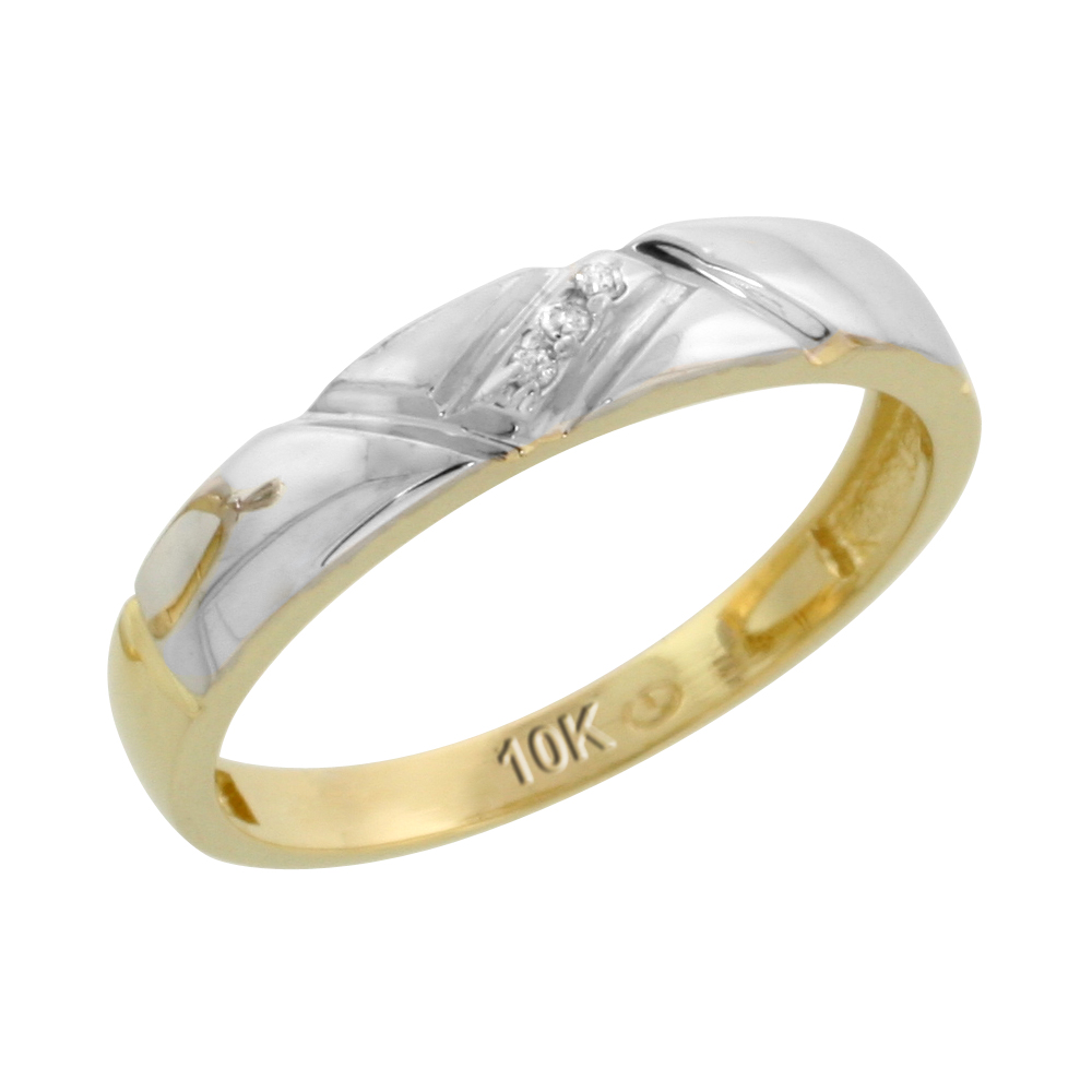 10k Yellow Gold Ladies' Diamond Wedding Band, 5/32 inch wide