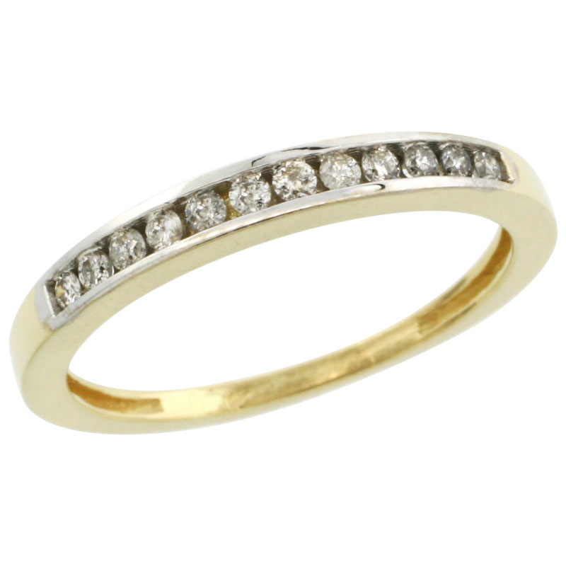 10k Gold 3mm Classic Channel Set Diamond Ring Band w/ 0.18 Carat Brilliant Cut Diamonds