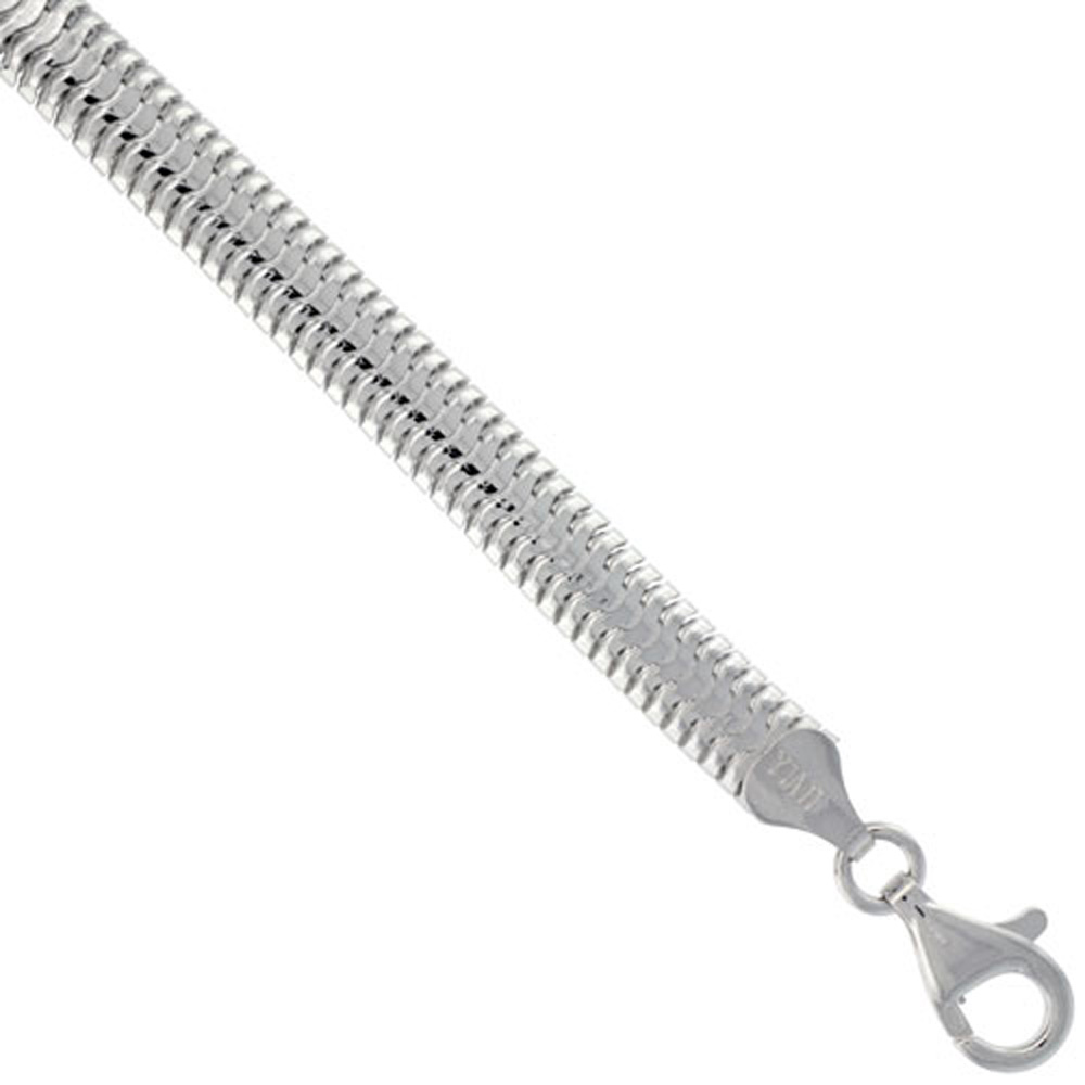 Sterling Silver Oval Snake Chain 6mm Very Thick Nickel Free Italy, sizes 16 - 20