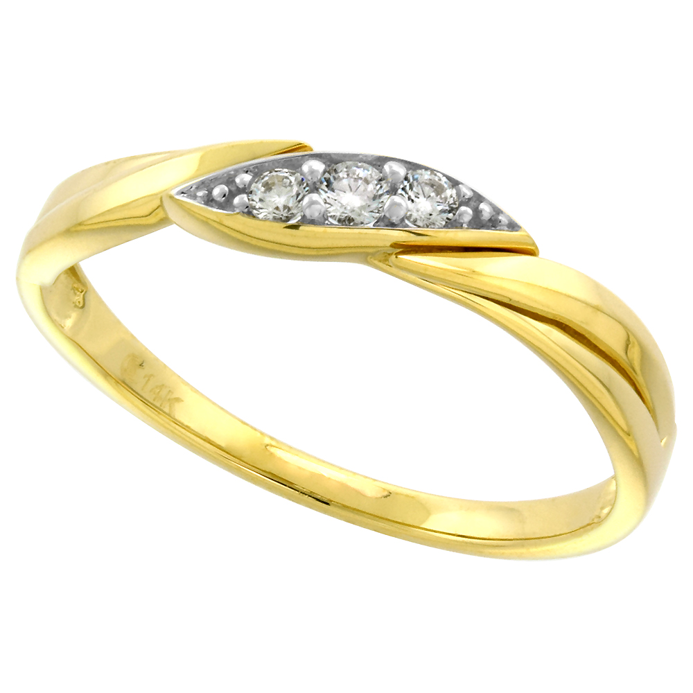 14k Yellow Gold Cubic Zirconia Slim Wedding Band for Men 4mm wide, size 8-14