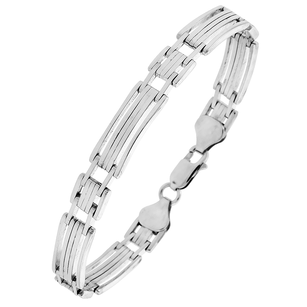 Sterling Silver Italian Binario ( BAR ) Bracelet 7" and 8"