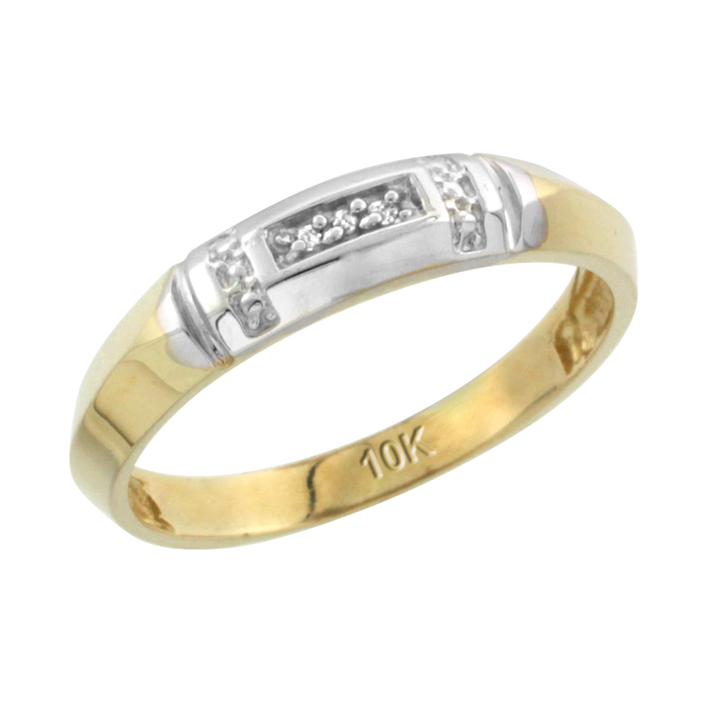 10k Yellow Gold Ladies' Diamond Wedding Band, 5/32 inch wide