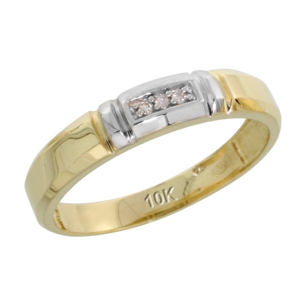 10k Yellow Gold Ladies' Diamond Wedding Band, 5/32 inch wide