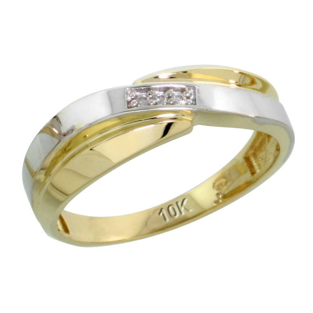 10k Yellow Gold Ladies' Diamond Wedding Band, 1/4 inch wide