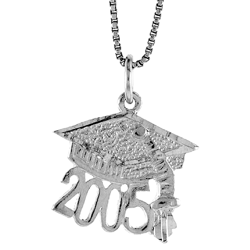 Sterling Silver Graduation Pendant 1/2 inch Tall