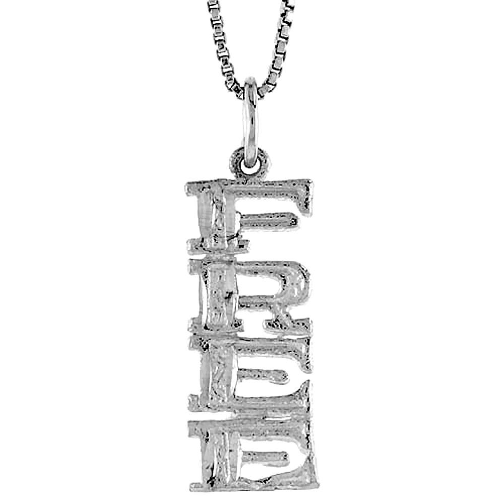 Sterling Silver F R E E Word Pendant 7/8 inch Tall