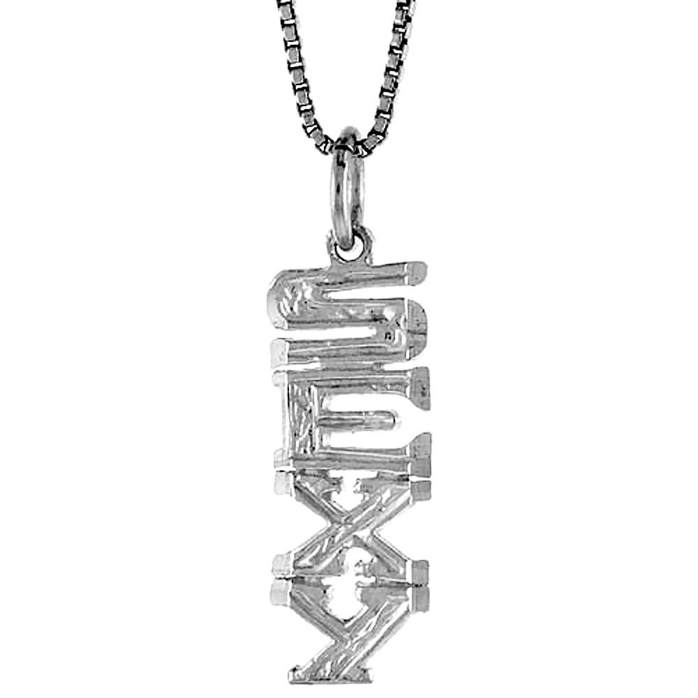 Sterling Silver S E X Y Word Pendant 7/8 inch Tall