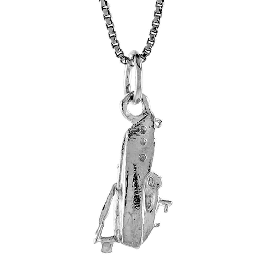 Tiny Sterling Silver Speedboat Pendant Charm Women Men 3/4 inch