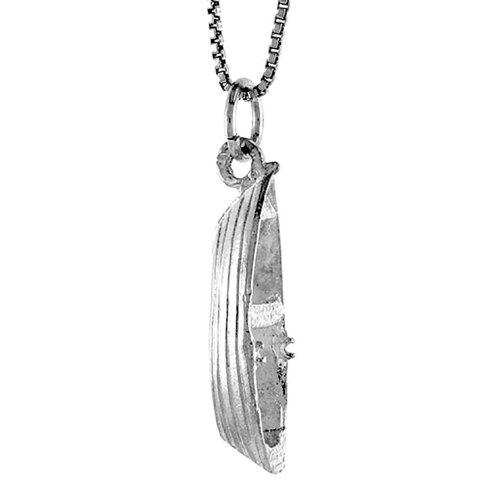 Small Sterling Silver Boat Pendant Dinghy Charm Women Men 1 inch
