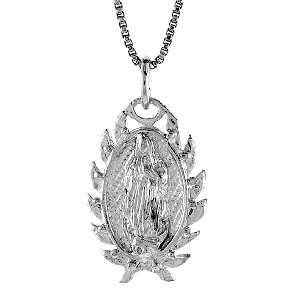 Sterling Silver Mary Immaculate Medal 7/8 inch