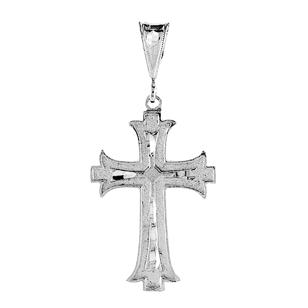 1 3/8 inch Sterling Silver Cross Pendant Fleury