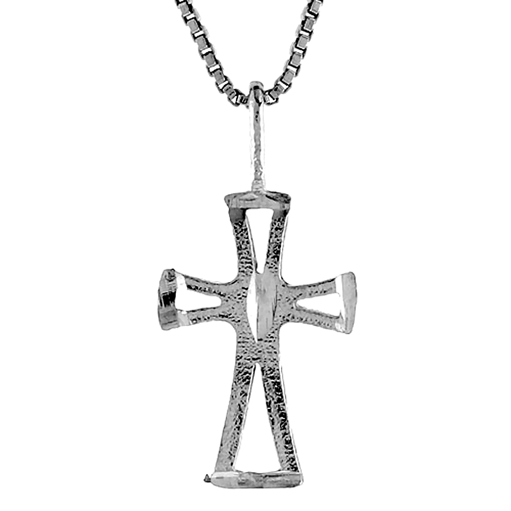 Tiny Open Voided Sterling Silver Cross Pendant 1/2 inch
