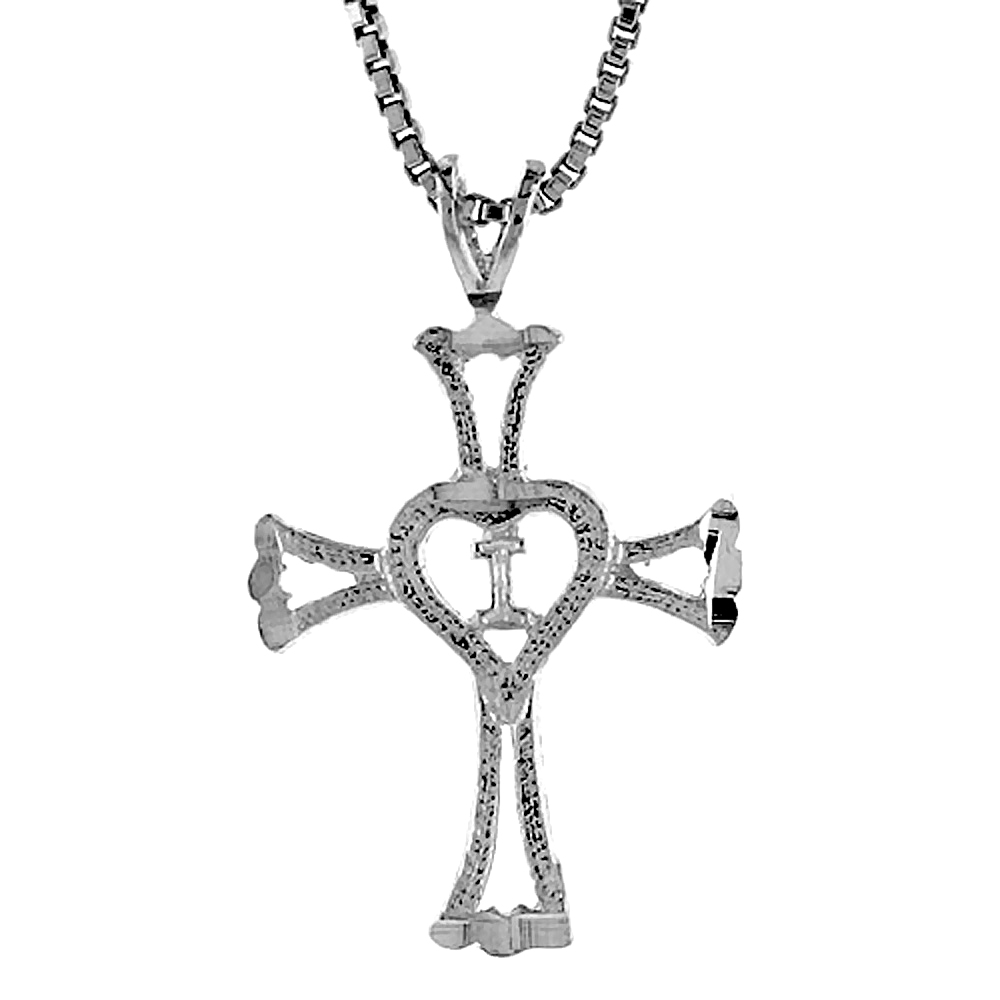 Tiny Open Voided Sterling Silver Cross Pendant I Heat 3/4 inch