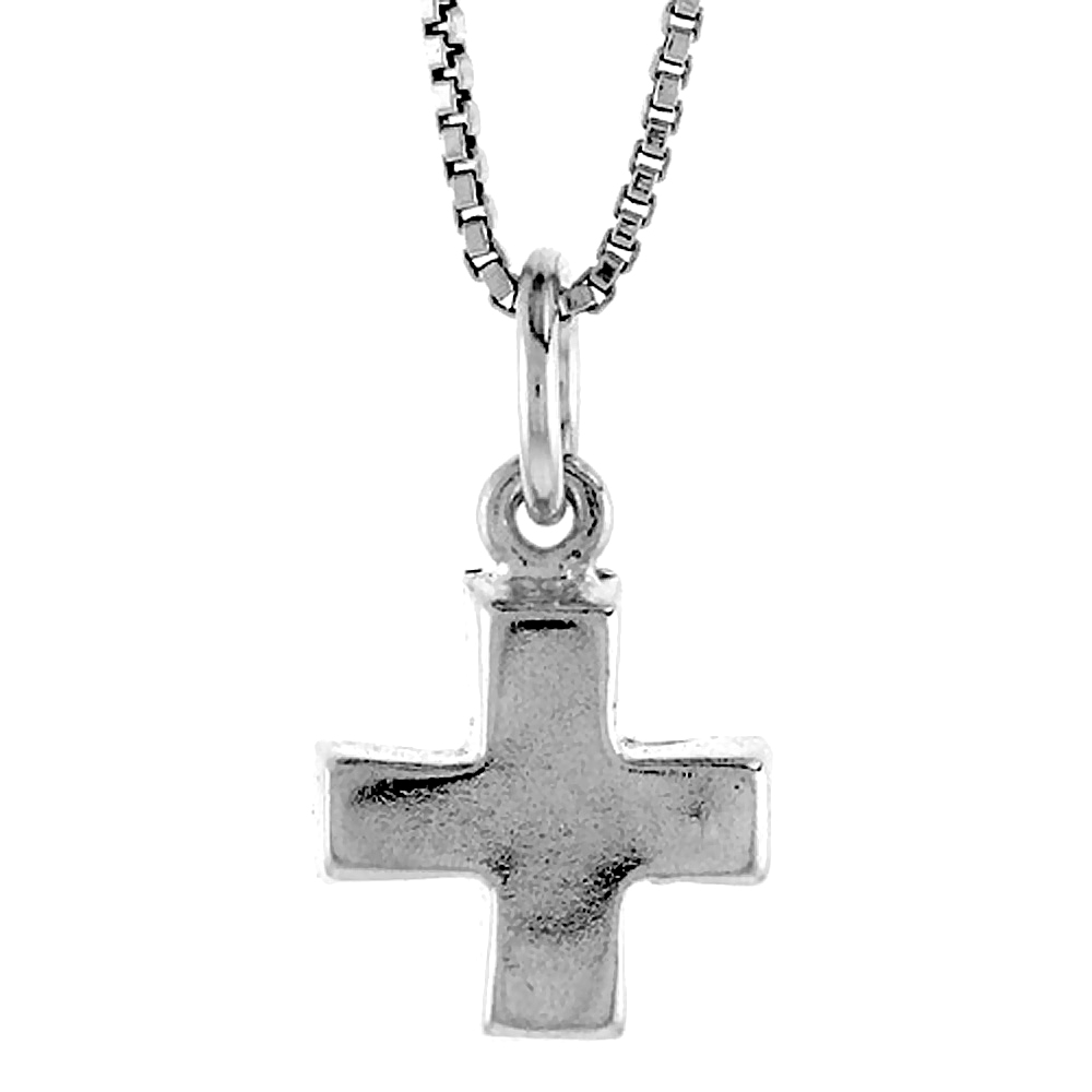 Tiny Greek Sterling Silver Cross Pendant 1/2 inch