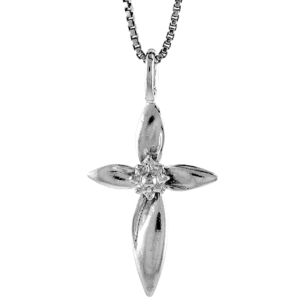 Small Everlasting Icthys Sterling Silver Cross Pendant Women 1 inch