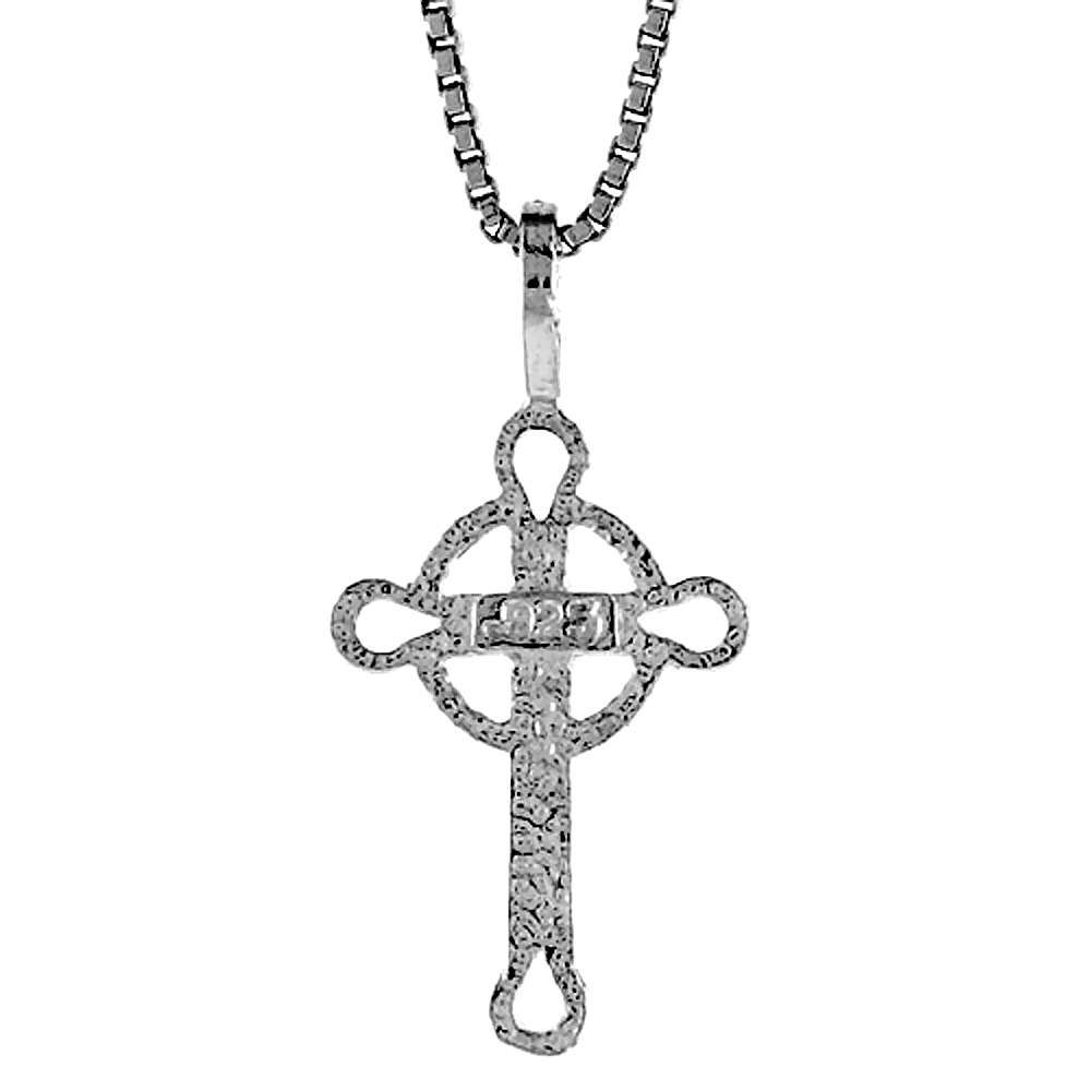 Dainy Sterling Silver Celtic Cross Pendant Women 1/2 inch
