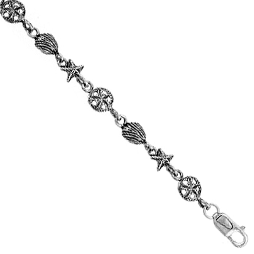 Sterling Silver Clam Shells, 7 inches long