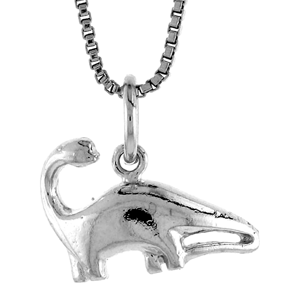 Sterling Silver Small Sauropoda Dinosaur Pendant, , 1/2 inch Tall