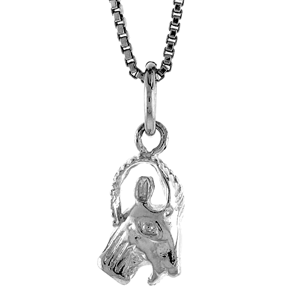 Sterling Silver Ram's Head Pendant, 1/2 inch