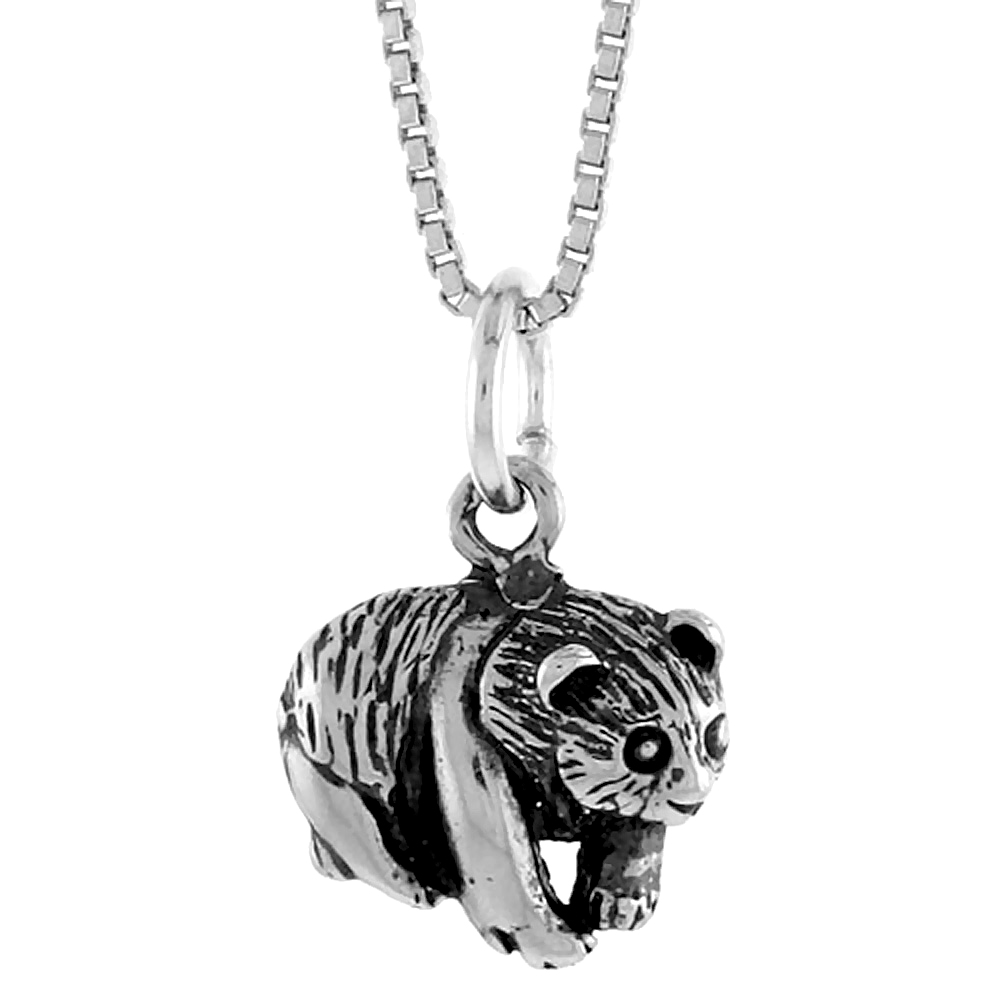 Sterling Silver Very Tiny Panda Pendant /charm, 1/2 inch