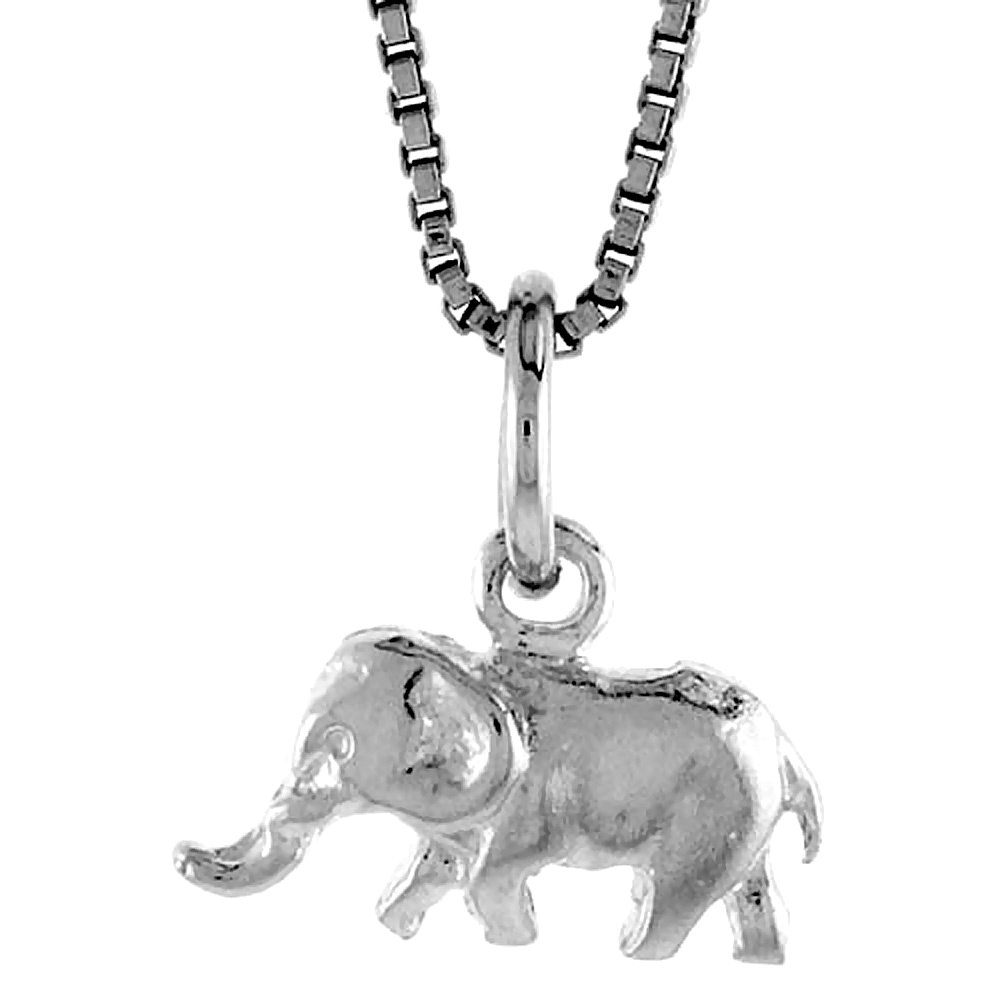 Sterling Silver Teeny Elephant Pendant, 1/4 inch