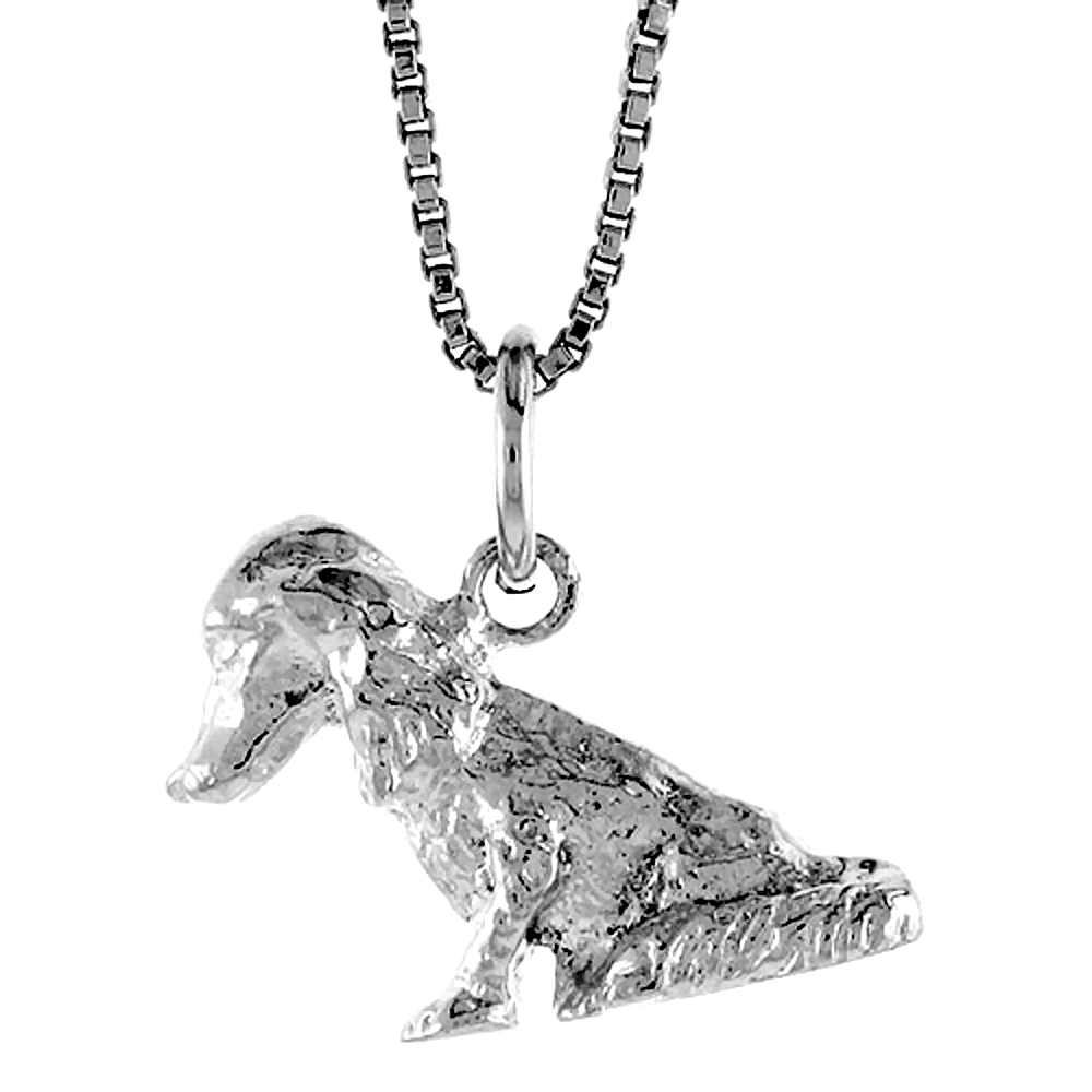 Sterling Silver Dog Pendant, 1/2 inch Tall