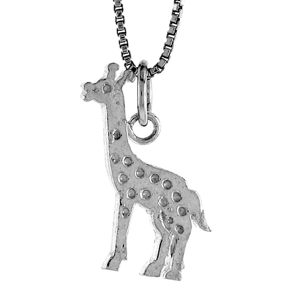 Sterling Silver Giraffe Pendant, 3/4 inch Tall