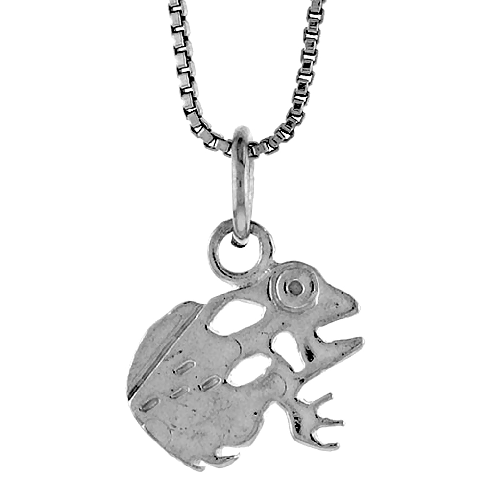 Sterling Silver Frog Pendant, 1/2 inch Tall