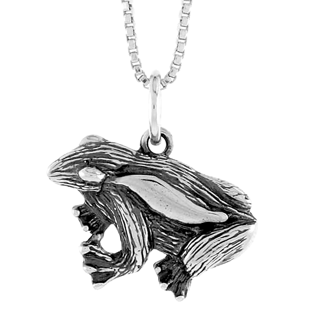 Sterling Silver Frog Pendant, 1/2 inch Tall