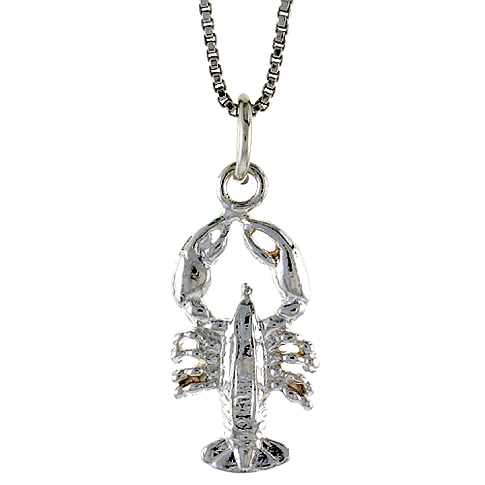 Sterling Silver Scorpio Pendant, 3/4 inch Tall