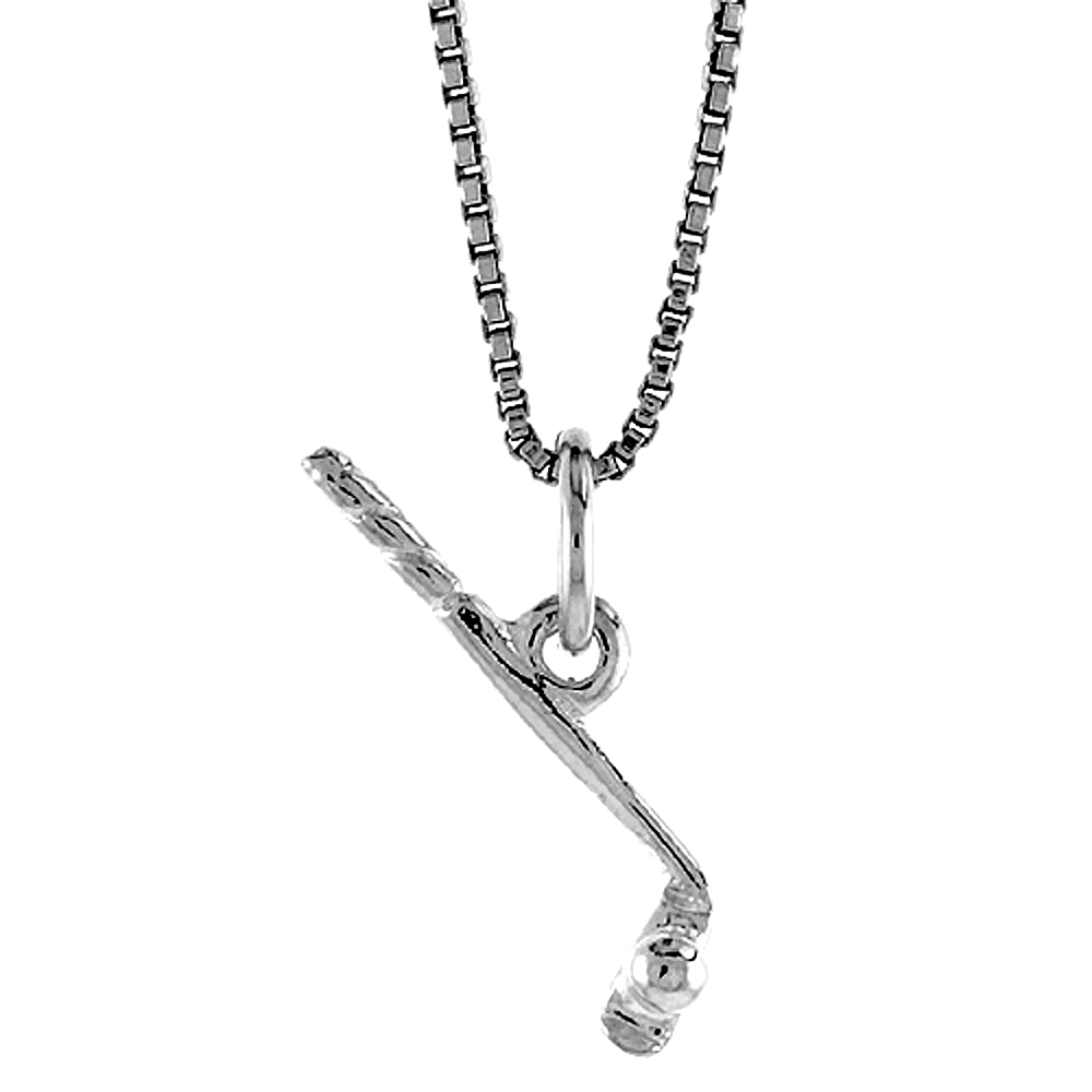 Sterling Silver Golf Club Pendant, 3/4 inch Tall.
