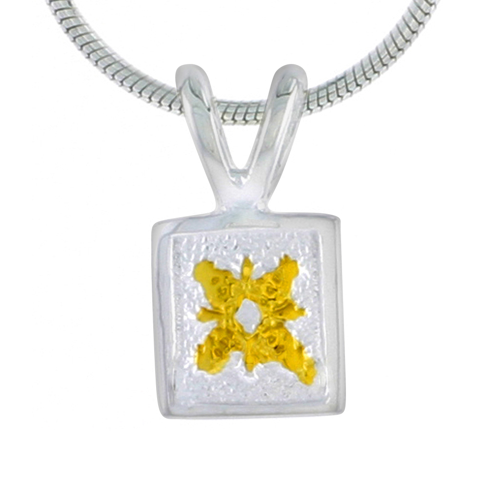Hawaiian Theme Sterling Silver 2-Tone Flower Pendant, 5/16 (8 mm) tall