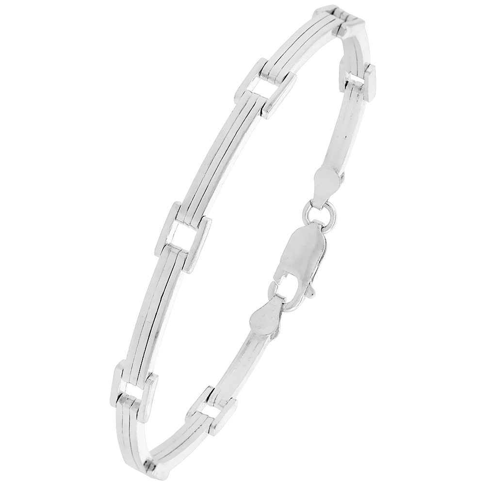 Sterling Silver Italian Binario ( BAR ) Bracelet 7" and 8"