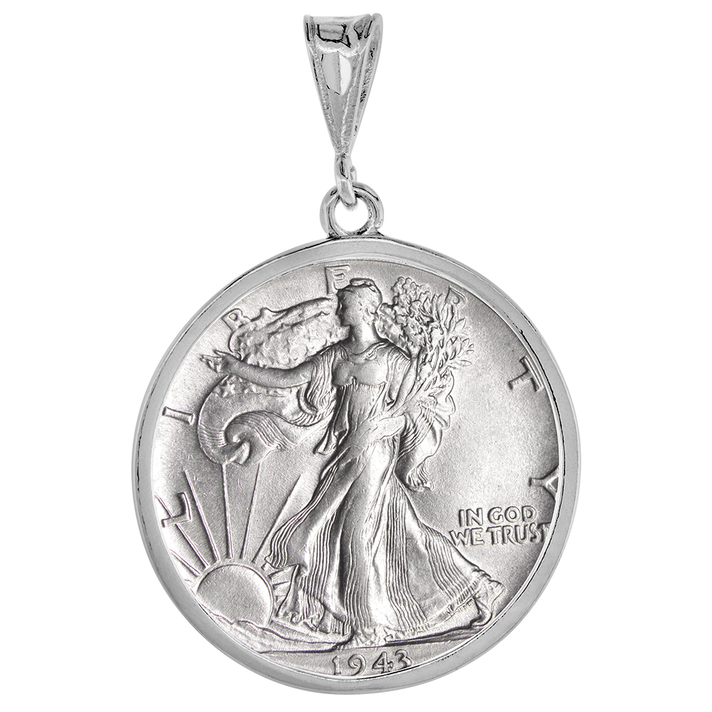 Sterling Silver Half Dollar Bezel 30 mm Coins Prong Back Square Edge 50 Cent Coin NOT Included