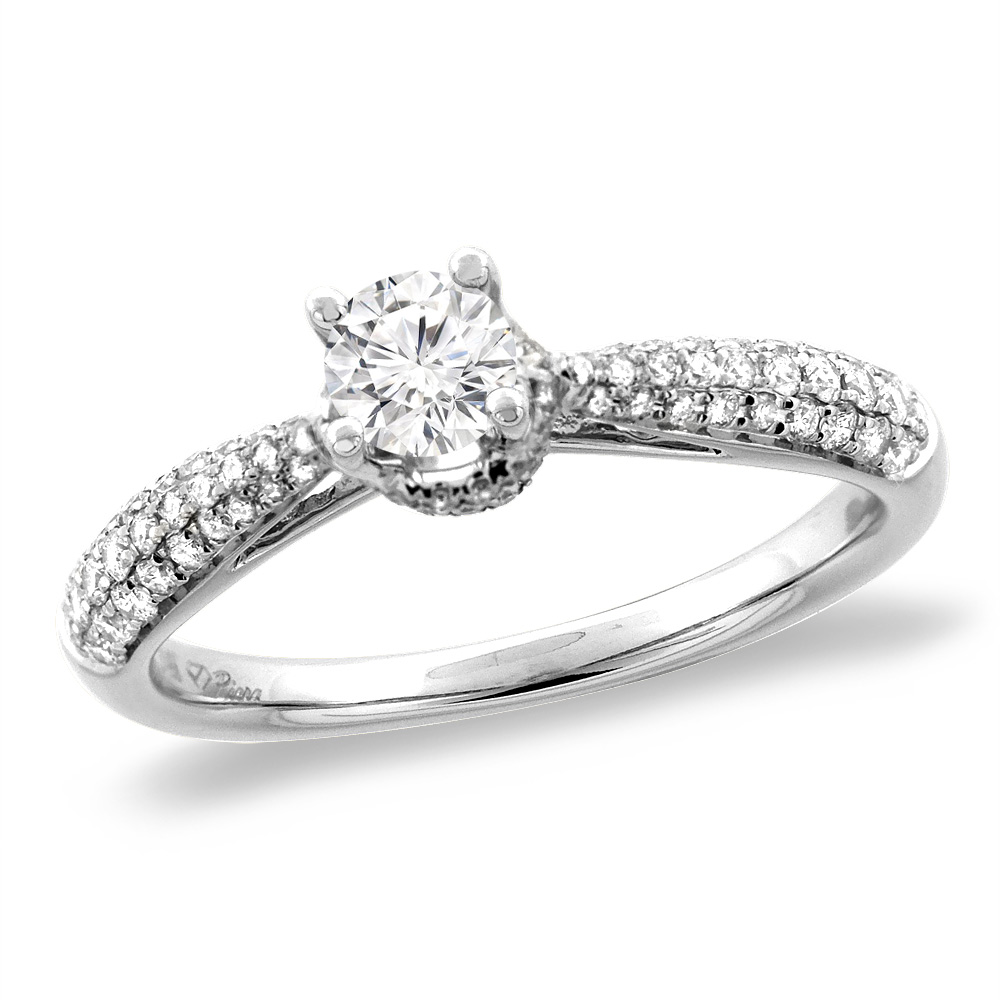 14K White/Yellow Gold 0.5 ct Cubic Zirconia Engagement Ring Round 5 mm, sizes 5-10