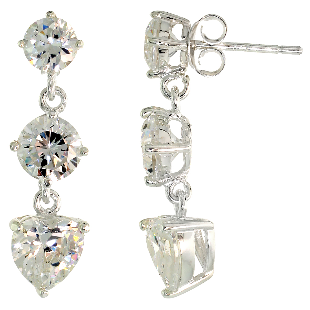 Sterling Silver / Cubic Zirconia Dangle Earrings