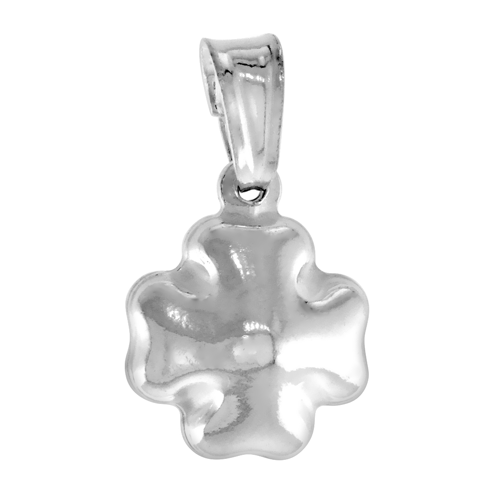 Sterling Silver Small Cross Pendant Hollow Italy 1/2 inch (12 mm) tall NO chain