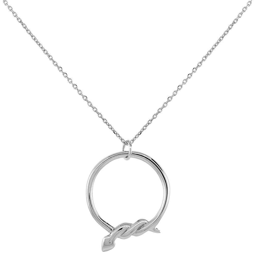 Sterling Silver Knotted Snake Necklace Rhodium Finish Italy 19.5 inches long