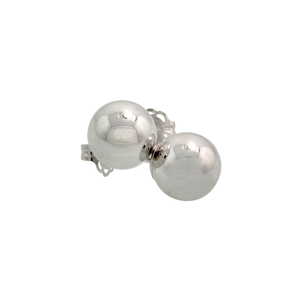 14k White Gold 7mm Ball Earrings Studs