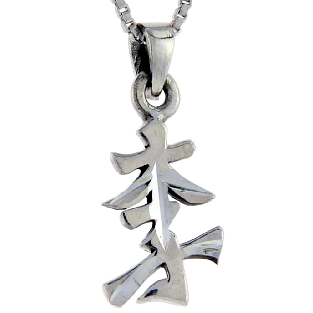 Sterling Silver Chinese Character for LEE Family Name Charm 11/16 inch long