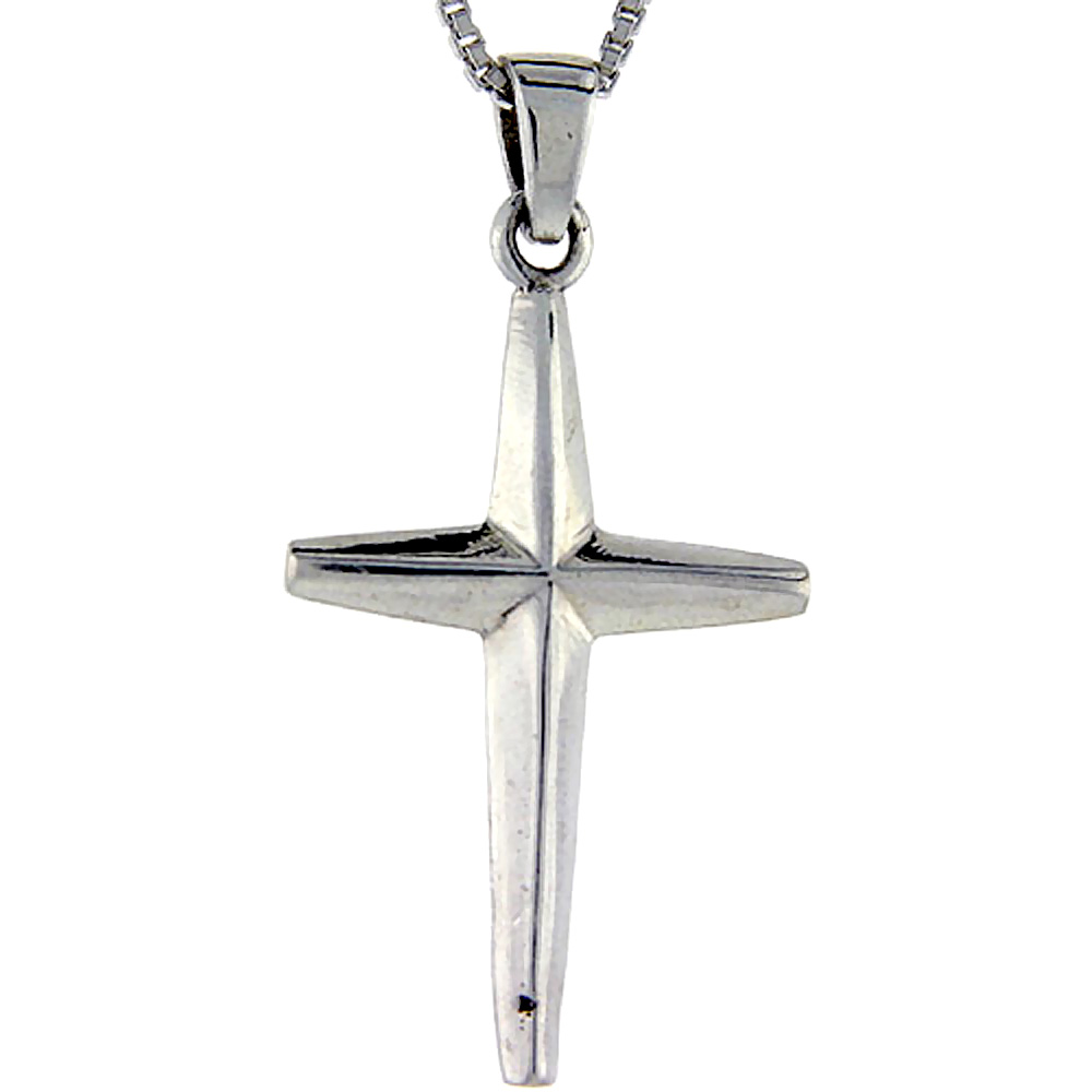Sterling Silver Gyronny Cross Pendant 1 3/8 inch tall