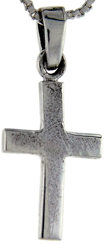 Sterling Silver Polished Cross Pendant 1 1/16 inch tall