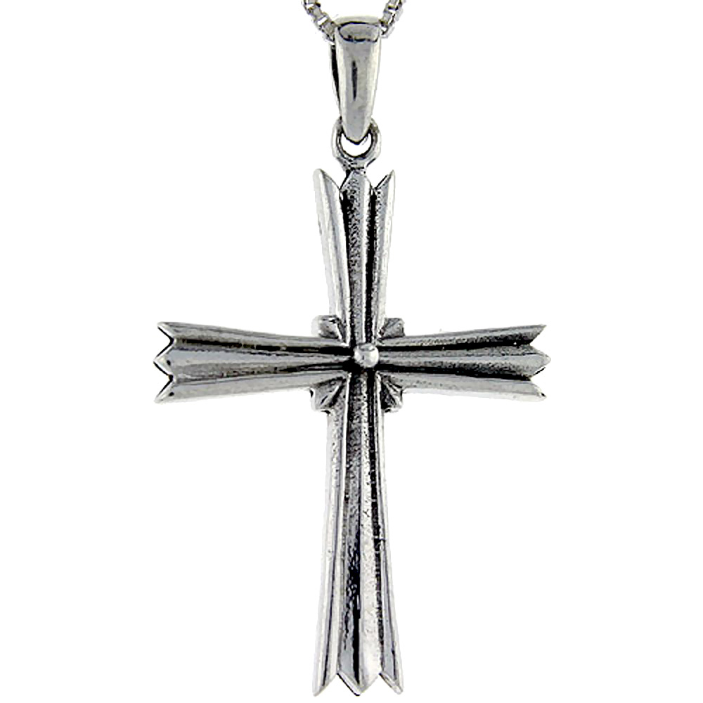 Sterling Silver Cross Pendant 1 3/4 inch tall