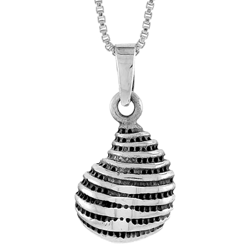 Sterling Silver Shell Pendant 1/2 inch