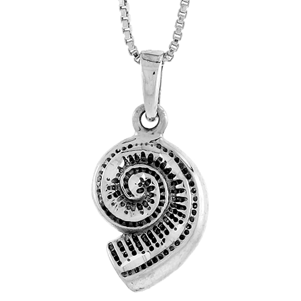 Sterling Silver Shell Pendant 5/8 inch