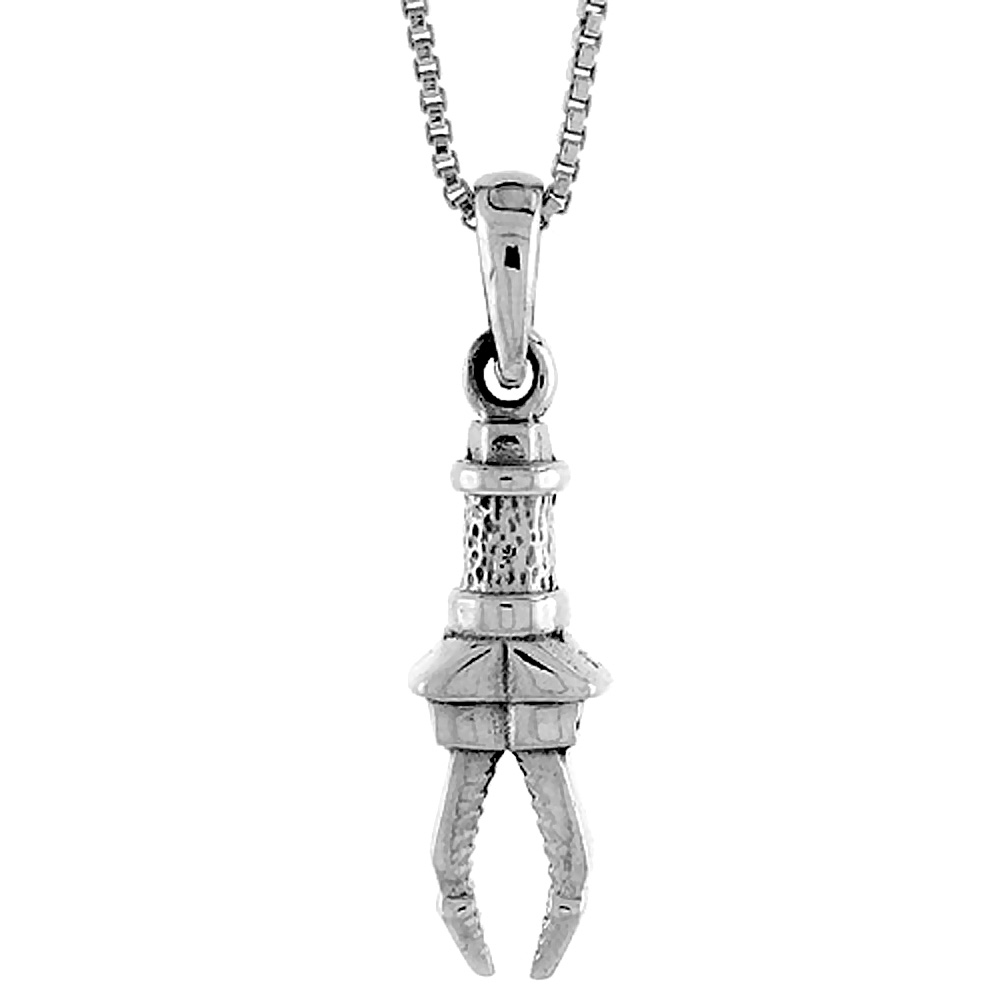 Sterling Silver JAW OF LIFE Pendant 3/4 inch