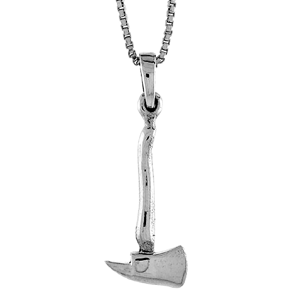 Sterling Silver Axe Pendant 3/4 inch